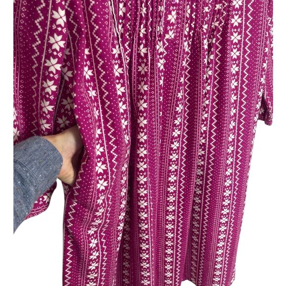 La Cera 100% Cotton Flannel Nightgown Women's Large Cozy Grandma Conservative - Picture 10 of 14